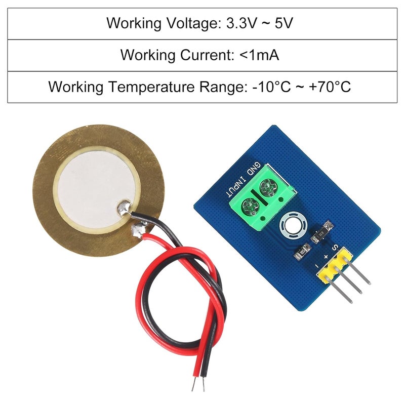 XIITIA 12pcs Piezoelectric Sensor Analog Ceramic Vibration Sensor Module 3.3V/5V Piezoelectricity for Arduino DIY KIT - Image 4